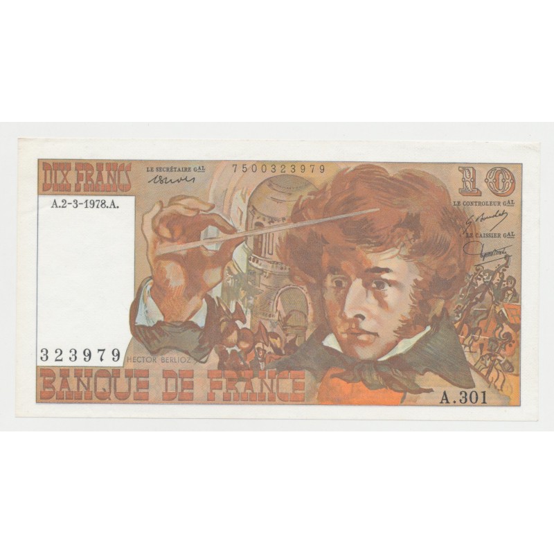 10 Francs Berlioz - 2.3.1978 - A.301 - SUP