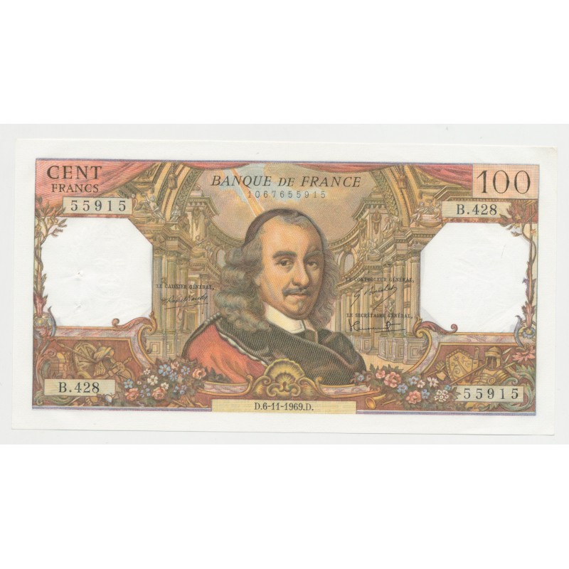 100 Francs Corneille - 6.11.1969 - B.428 - SUP+