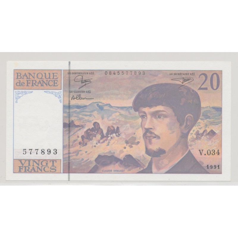 20 Francs Debussy - 1991 - V.034 - NEUF