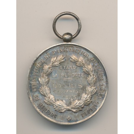 Médaille - Société de gymnastique et instruction militaire - Gironde - gravé Champion 1895 - 37mm - bronze - TTB+