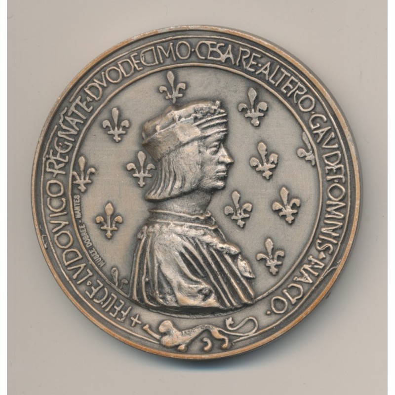 Médaille - Mariage Louis XII et Anne de Bretagne - refrappe - bronze argenté - 54mm - SUP