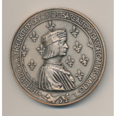 Médaille - Mariage Louis XII et Anne de Bretagne - refrappe - bronze argenté - 54mm - SUP