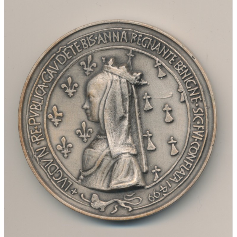 Médaille - Mariage Louis XII et Anne de Bretagne - refrappe - bronze argenté - 54mm - SUP