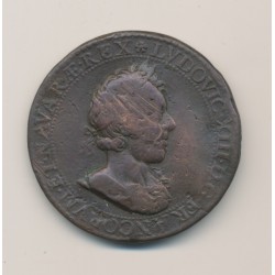 Médaille - Louis XIII - Nicolas de bailleul - 3e mandat 1628 - bronze - 38mm - B/TB