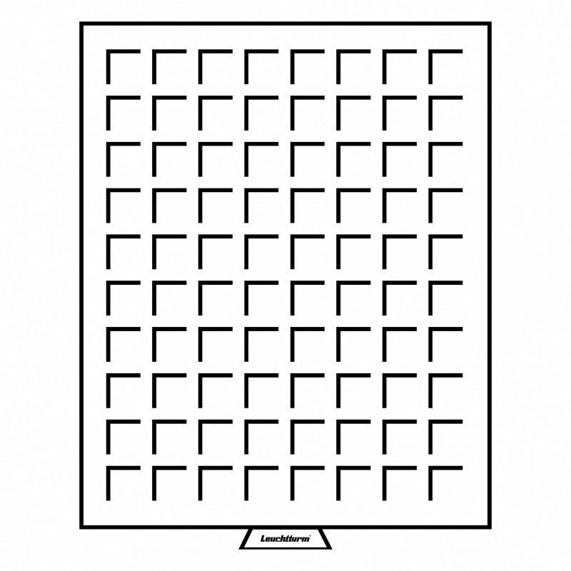 Médailler cases carrées - 24X24mm - 80 cases - Leuchtturm MB
