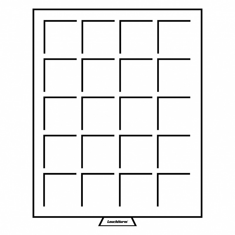 Médailler 20 cases carrées - 48x48mm - Leuchtturm MB