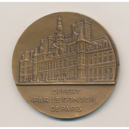 Médaille - Offert par le Conseil municipal Paris - bronze - 51mm