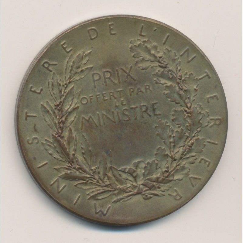 Médaille - Ministère de l'intérieur - O.Roty - bronze - 52mm - SUP