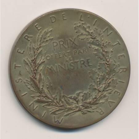 Médaille - Ministère de l'intérieur - O.Roty - bronze - 52mm - SUP
