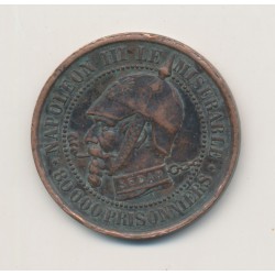 Monnaie satirique - Module 5 centimes - Napoléon III - Vampire Français - TTB