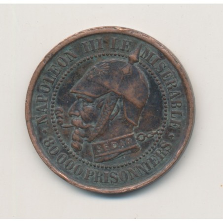 Monnaie satirique - Module 5 centimes - Napoléon III - Vampire Français - TTB