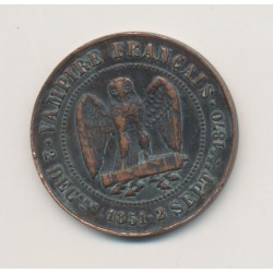Monnaie satirique - Module 5 centimes - Napoléon III - Vampire Français - TTB 2