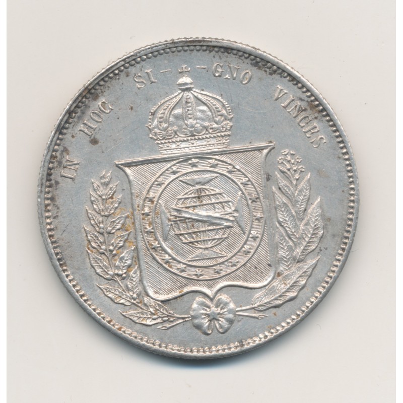 Portugal - 2000 Reis - Pedro II - retravaillé et gravé - argent - TTB