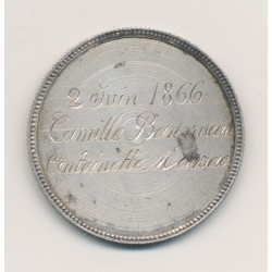 Portugal - 2000 Reis - Pedro II - retravaillé et gravé - argent - TTB