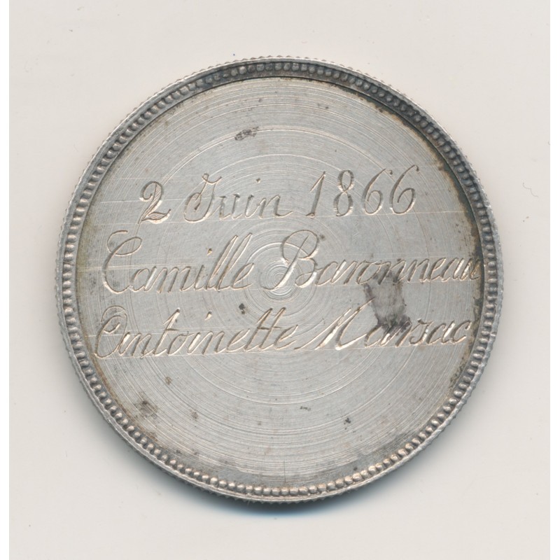 Portugal - 2000 Reis - Pedro II - retravaillé et gravé - argent - TTB