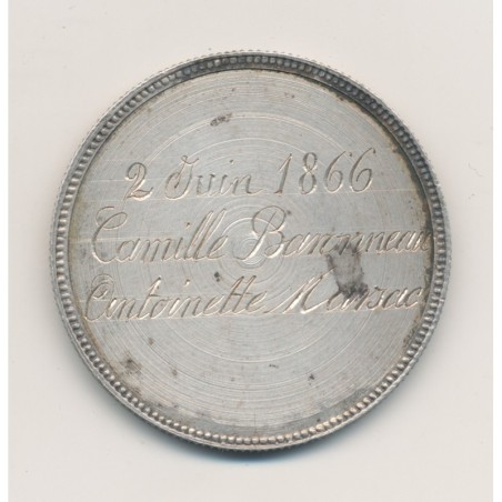 Portugal - 2000 Reis - Pedro II - retravaillé et gravé - argent - TTB