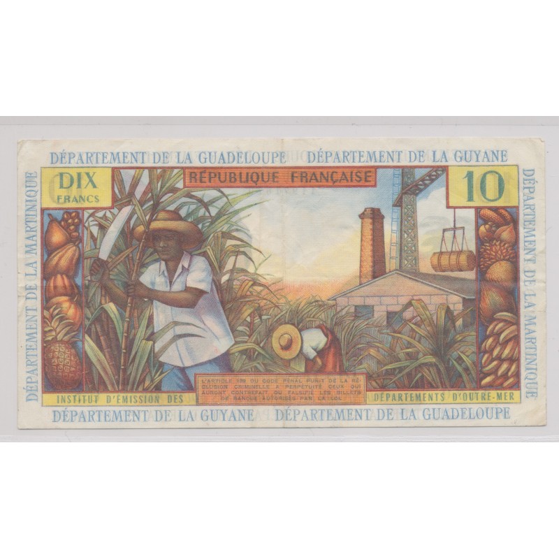 Billet - 10 Francs Antilles 1964 - TTB