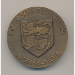 Médaille - Paquebot Normandie SD 1935 avec boite - Compagnie générale transatlantique - french line - 51mm 2