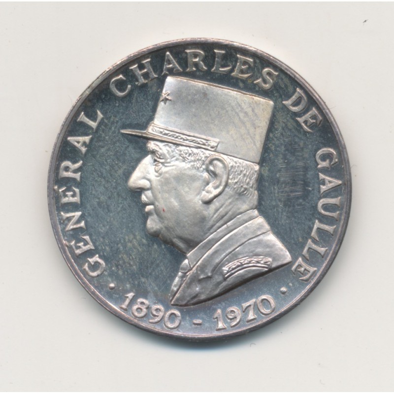 Médaille - Charles De Gaulle - 1890-1970 - In memoriam - argent - 27mm - SPL