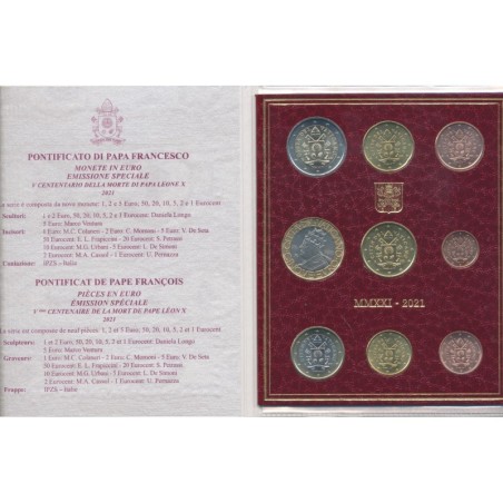 BU Vatican 2021 - Armoiries du Vatican - 9 Pièces - avec 5€ - 8.000 ex
