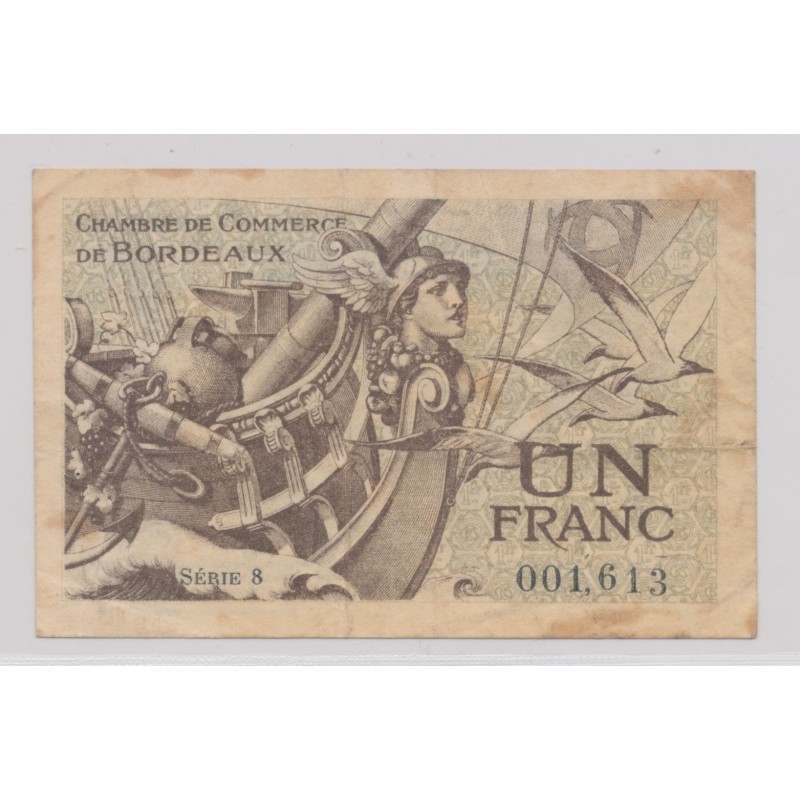 Dept 33 - 1 Franc 1921 - Bordeaux - série 8 - TB+