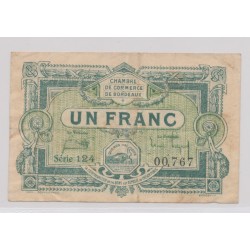 Dept 33 - 1 Franc 1920 - Bordeaux - série 124 - TB+