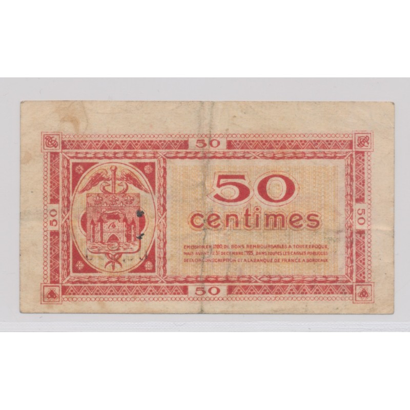 Dept 33 - 50 Centimes 1920 - série 75 - TB+