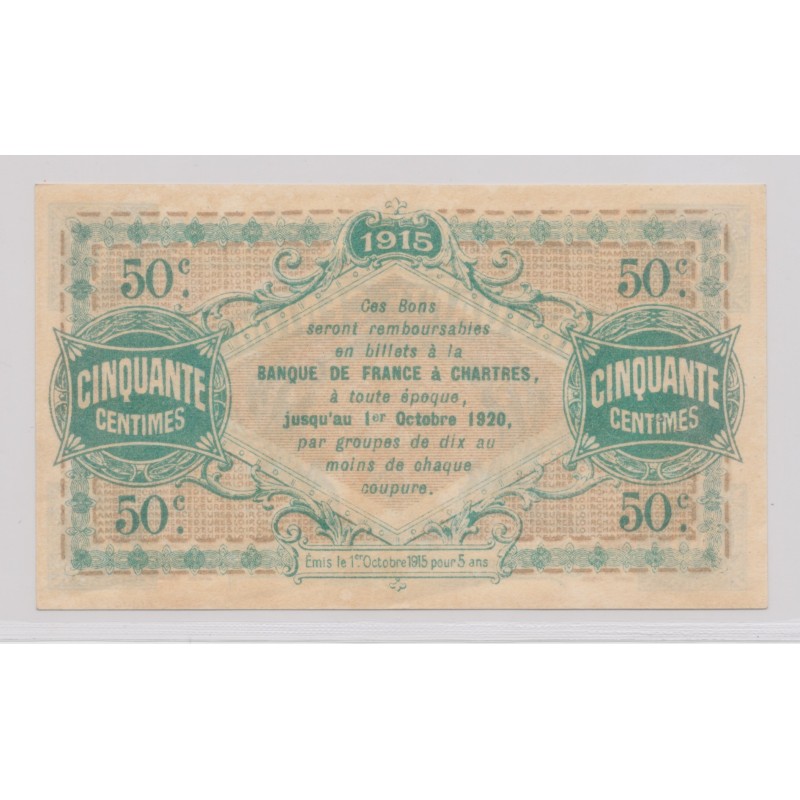 Dept 28 - 50 Centimes 1915 - Eure et Loir - TTB
