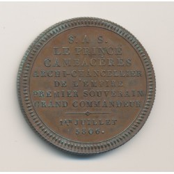 Jeton Maçonnique - Suprème conseil de France - SAS Cambacéres - 1812 - bronze - SUP+ 2