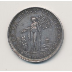 Jeton Maçonnique - Loge persévérance de l'orient de Rouen - Louis XVIII - argent - poinçon main - SUP+