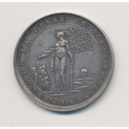 Jeton Maçonnique - Loge persévérance de l'orient de Rouen - Louis XVIII - argent - poinçon main - SUP+