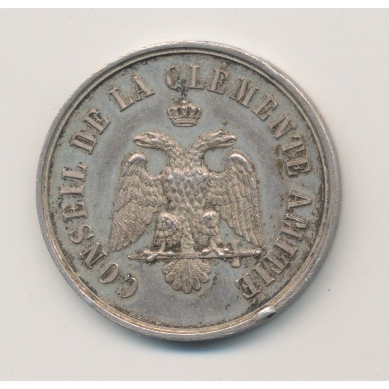 Jeton Maçonnique - Conseil de la loge de la clémente amitié - Orient de paris - 1834 - argent - SUP+