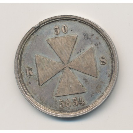 Jeton Maçonnique - Conseil de la loge de la clémente amitié - Orient de paris - 1834 - argent - SUP+