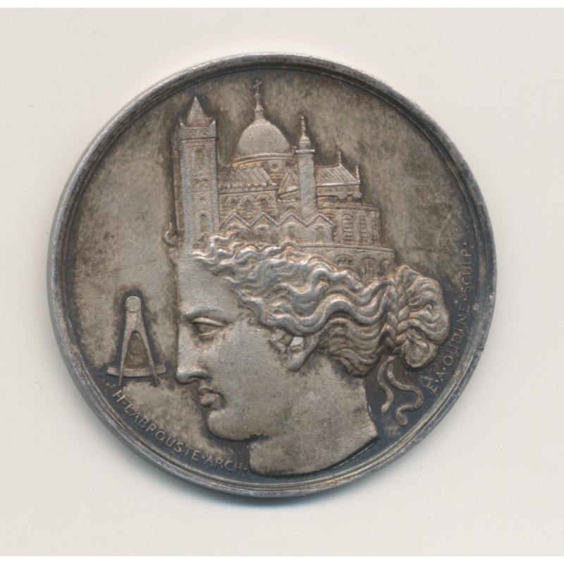 Jeton - Société centrale des architectes - argent - poiçon main - 1845-1860 - SPL