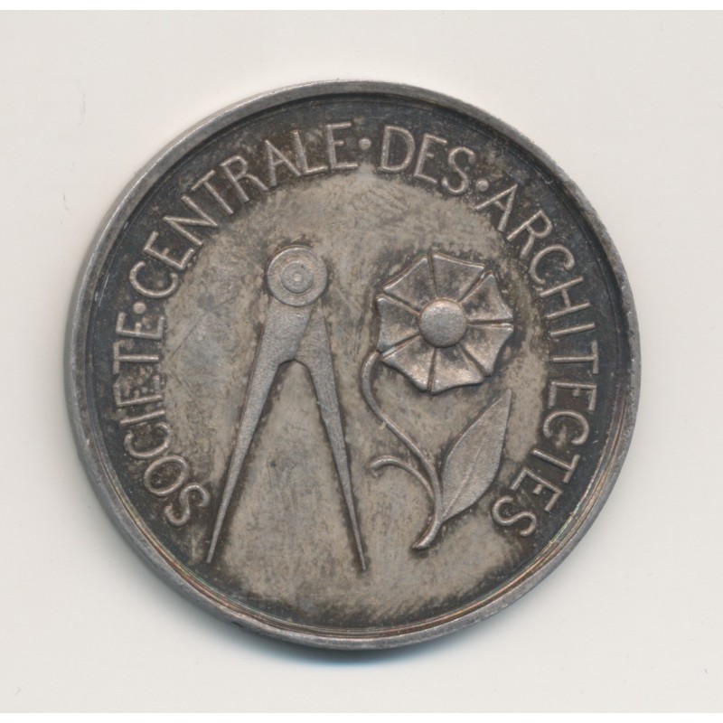 Jeton - Société centrale des architectes - argent - poiçon main - 1845-1860 - SPL