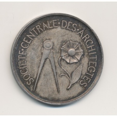 Jeton - Société centrale des architectes - argent - poiçon main - 1845-1860 - SPL
