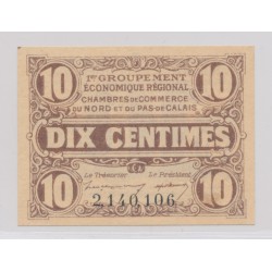 Dept 59/62 - 10 Centimes 1918 - Nord et Pas de calais - SUP
