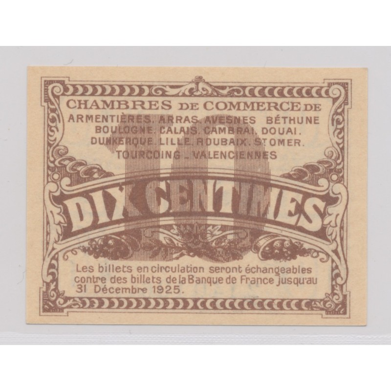Dept 59/62 - 10 Centimes 1918 - Nord et Pas de calais - SUP