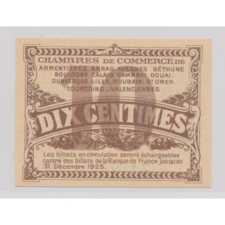 Dept 59/62 - 10 Centimes 1918 - Nord et Pas de calais - SUP