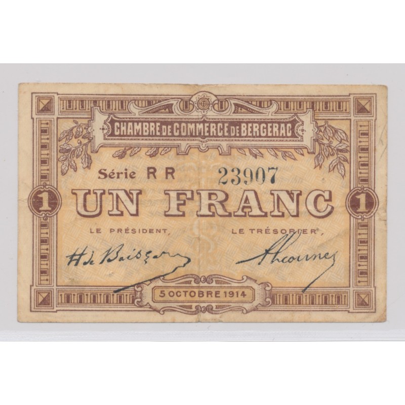Dept24 - 1 Franc 1914 - Bergerac - Série RR - TTB