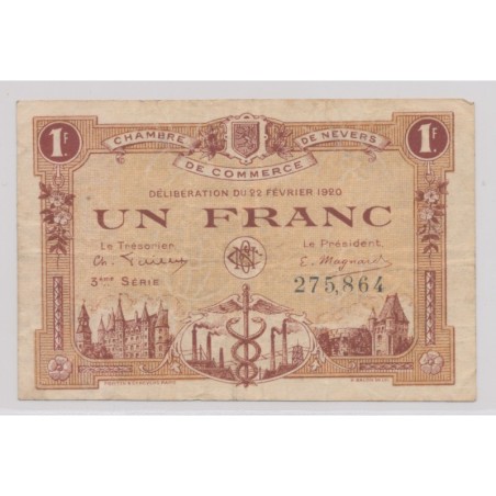 Dept58 - 1 Franc 1920 - Nevers - 3e série  TB+