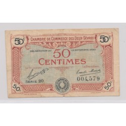 Dept79 - 50 Centimes 1920 - Deux Sèvres - série 20 - TB+