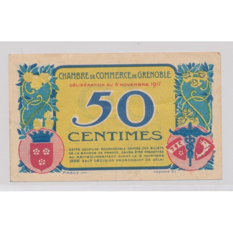 Dept38 - 50 Centimes 1917 - Grenoble - TTB