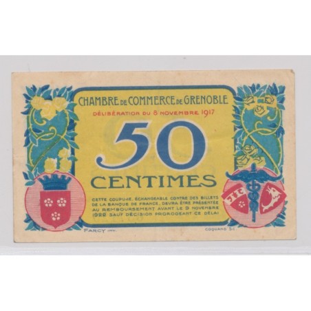 Dept38 - 50 Centimes 1917 - Grenoble - TTB
