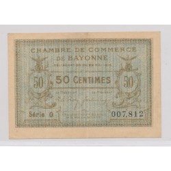 Dept64 - 50 Centimes 1916 - Bayonne - Série O - TTB