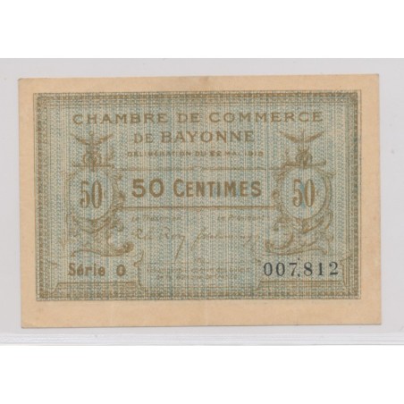 Dept64 - 50 Centimes 1916 - Bayonne - Série O - TTB