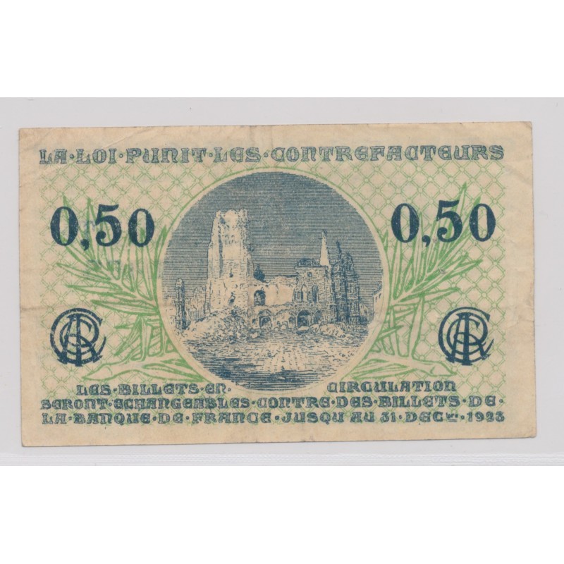 Dept62 - 50 Centimes 1918 - Arras - TTB