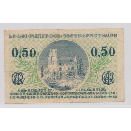 Dept62 - 50 Centimes 1918 - Arras - TTB