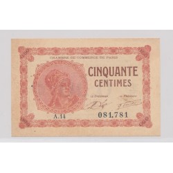 Dept75 - 50 Centimes 1920 - Paris - TTB