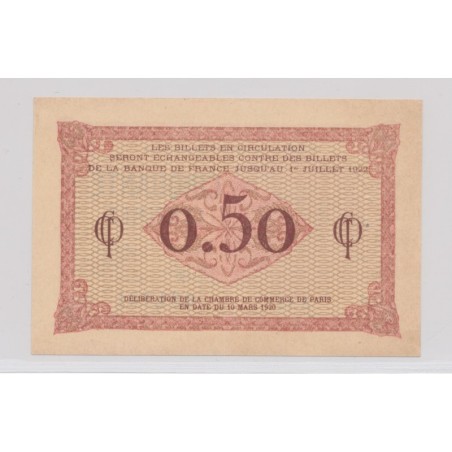 Dept75 - 50 Centimes 1920 - Paris - TTB
